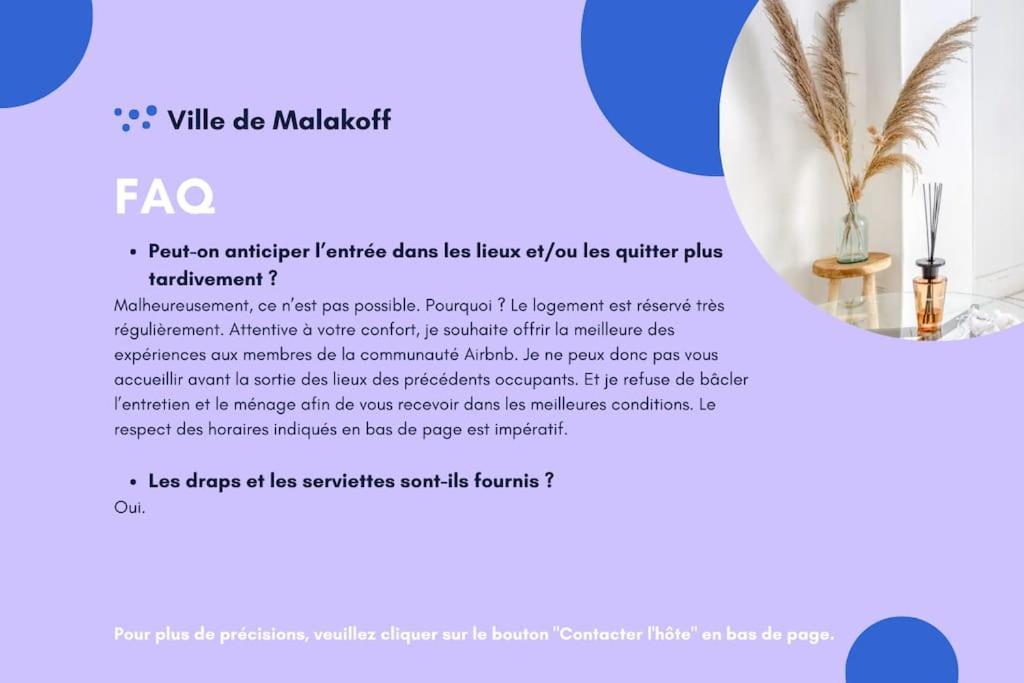 Appartement Moderne, Proche Porte De Versailles Et Gare De Clamart Μαλακόφ Εξωτερικό φωτογραφία